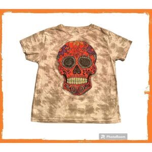 Fosforos Galileo Women's Tie Dye Sugar Skull day of the dead T-Shirt xxl EUC SS